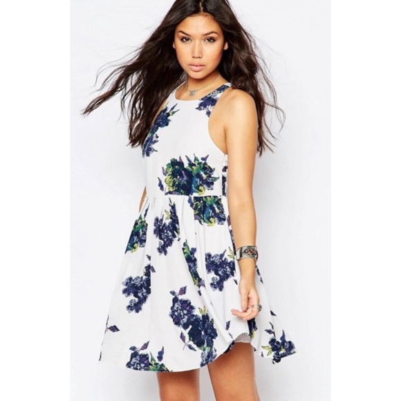 Free People Dresses & Skirts - Free People Flutterby Twilight Floral Skater Dress